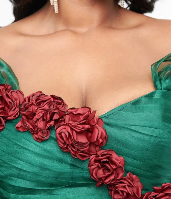 1940s Emerald and Roses Garden State Swing Dress Dresses Unique Vintage Swing