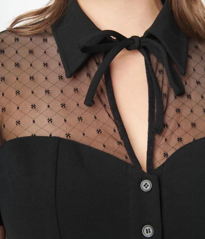 1950s Black Addison Blouse Clothing Unique Vintage Blouses