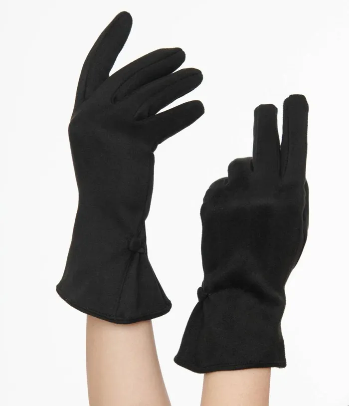 1950s Black Suede Gloves Accessories Unique Vintage Gloves and Scarves