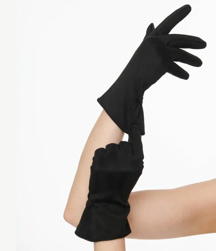 1950s Black Suede Gloves Accessories Unique Vintage Gloves and Scarves