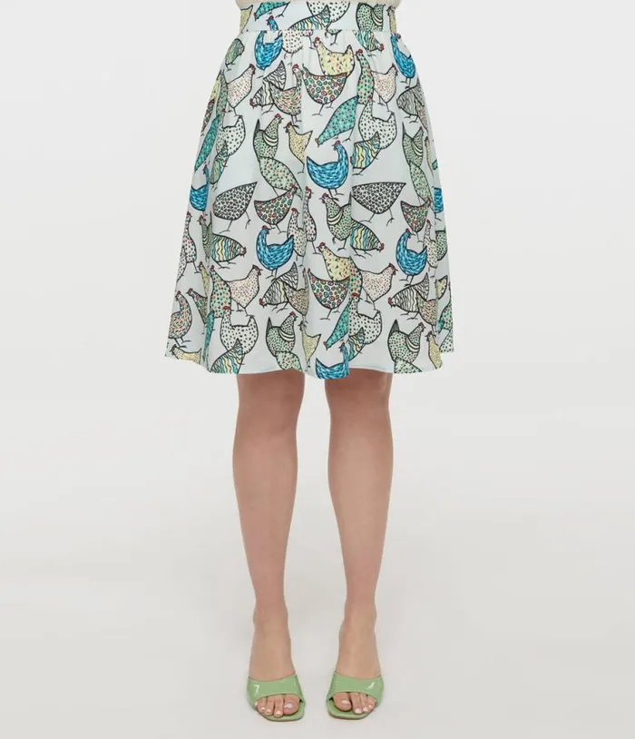 1950s Light Blue Chicken Swing Skirt Clothing Unique Vintage Skirts