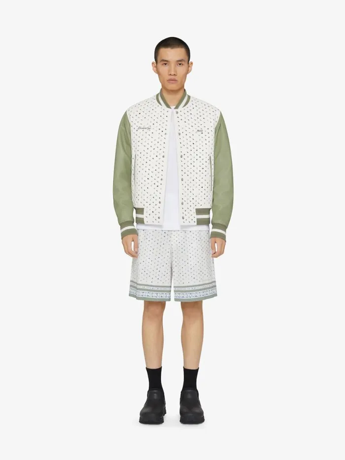 1952 Varsity Jacket In Leather Almond Green Men Givenchy Coats and Jackets