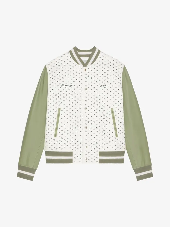 1952 Varsity Jacket In Leather Almond Green Men Givenchy Coats and Jackets