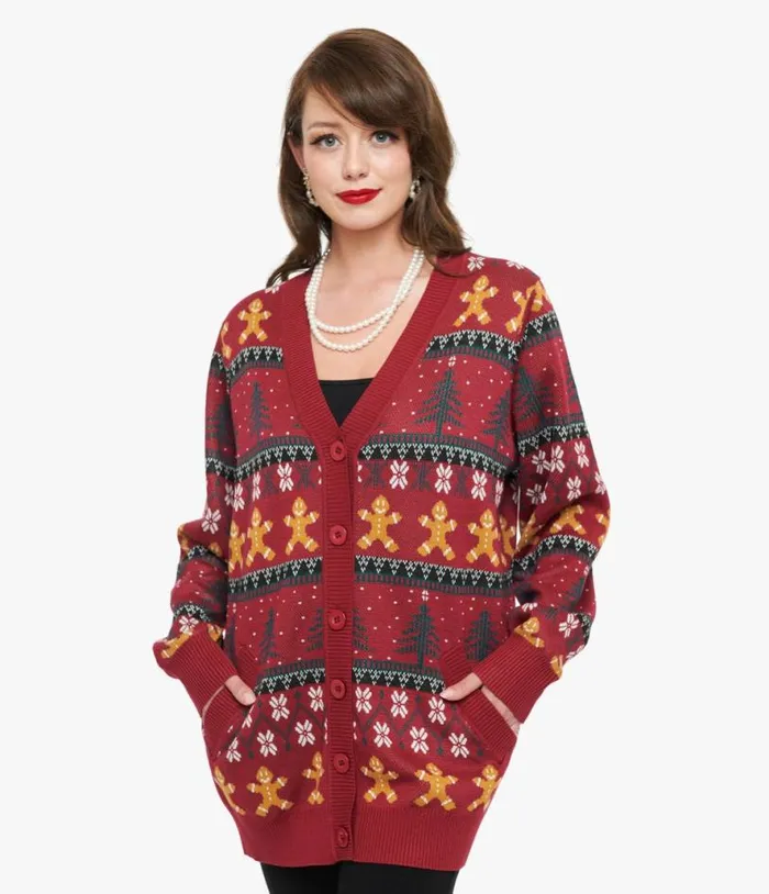 1960s Burgundy Gingerbread Fair Isle Cardigan Clothing Unique Vintage Sweaters and Cardigans 1960s Burgundy Gingerbread Fair Isle Cardigan Clothing Unique Vintage Sweaters and Cardigans