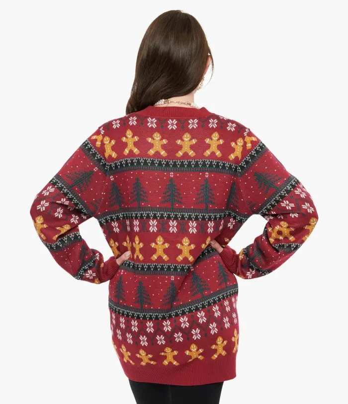 1960s Burgundy Gingerbread Fair Isle Cardigan Clothing Unique Vintage Sweaters and Cardigans
