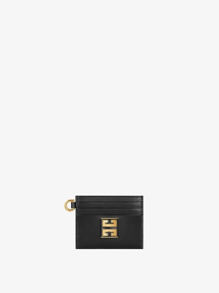4g Card Holder In Leather Black Women Givenchy Wallets and Card Holders