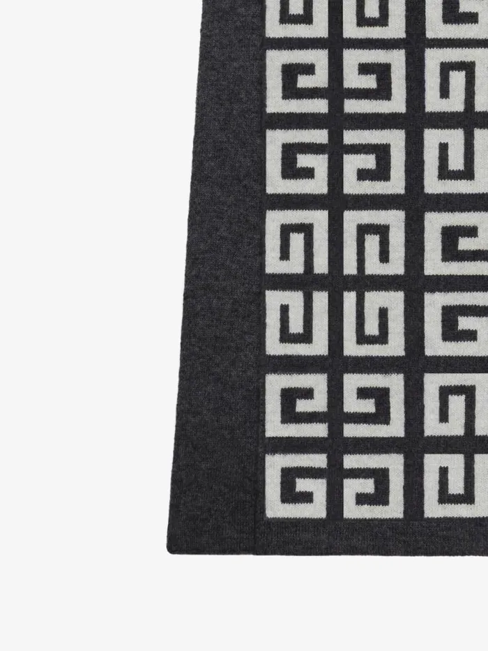 4g Double Sided Scarf In Wool And Cashmere Dark Grey Women Givenchy Scarves