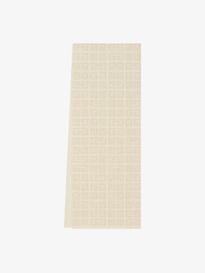 4g Double Sided Scarf In Wool And Cashmere Whiteecru Women Givenchy Scarves