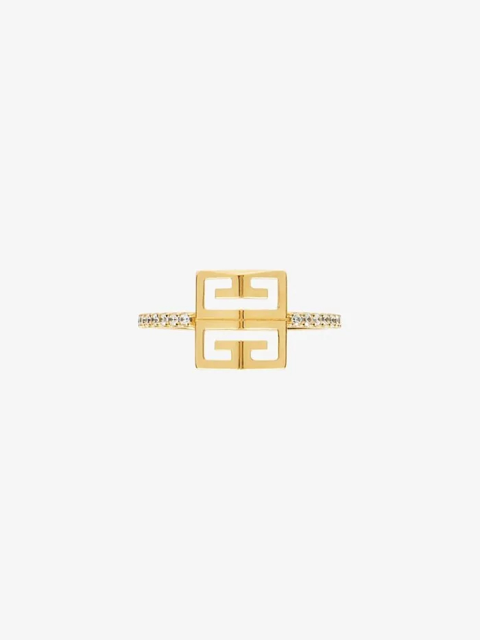 4g Ring In Metal With Crystals Golden Yellow Women Givenchy Jewelry