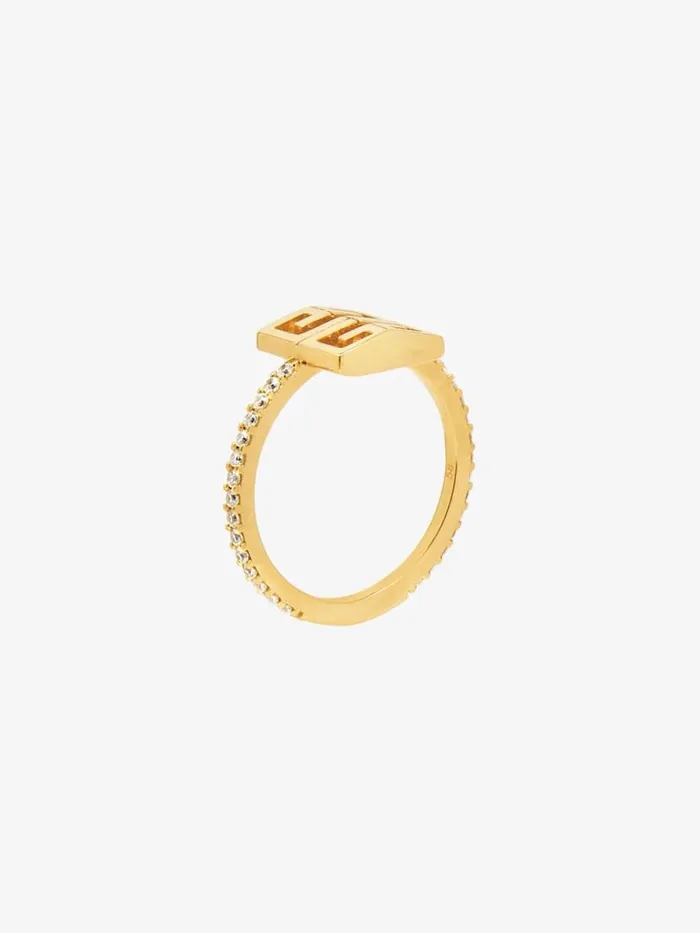 4g Ring In Metal With Crystals Golden Yellow Women Givenchy Jewelry