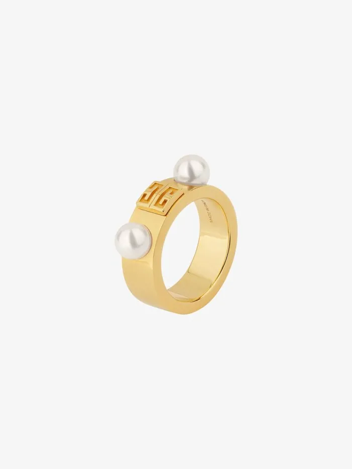 4g Ring In Metal With Pearls Golden Yellow Women Givenchy Jewelry