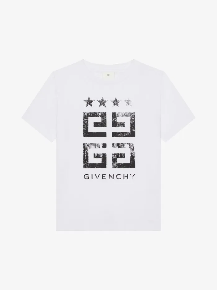 4g Stars TShirt In Cotton White Kids Givenchy