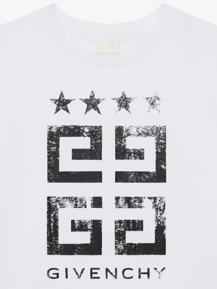 4g Stars TShirt In Cotton White Kids Givenchy