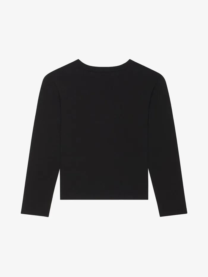 4g TShirt In Cotton With Strass Black Kids Givenchy
