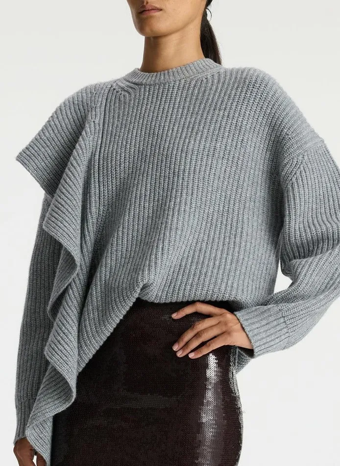 Accessories Women ALC Mabel Wool Cashmere Sweater Grey Accessories Women ALC Mabel Wool Cashmere Sweater Grey