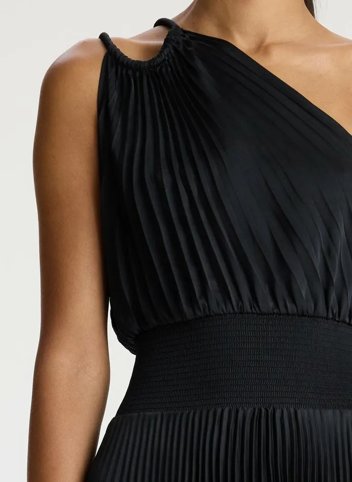 Accessories Women ALC Ruby Satin Pleated Dress Black Accessories Women ALC Ruby Satin Pleated Dress Black