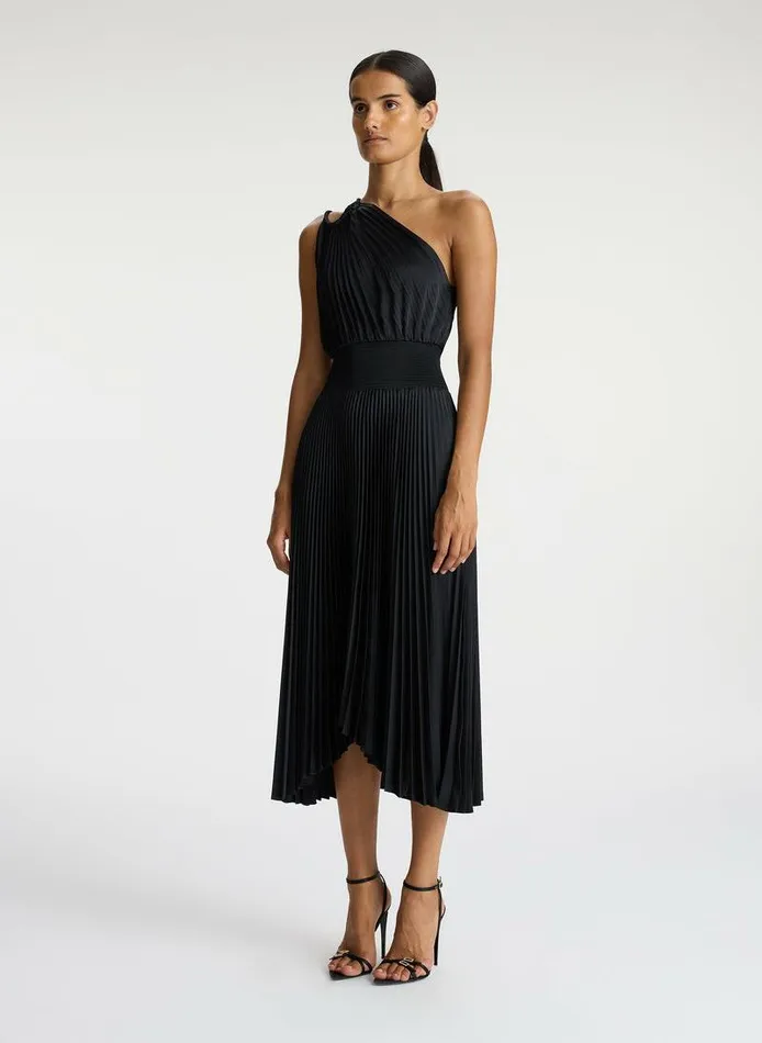 Accessories Women ALC Ruby Satin Pleated Dress Black Accessories Women ALC Ruby Satin Pleated Dress Black