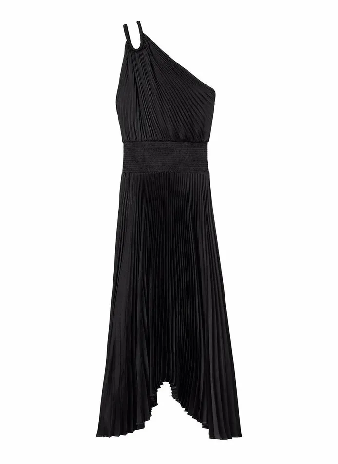 Accessories Women ALC Ruby Satin Pleated Dress Black Accessories Women ALC Ruby Satin Pleated Dress Black
