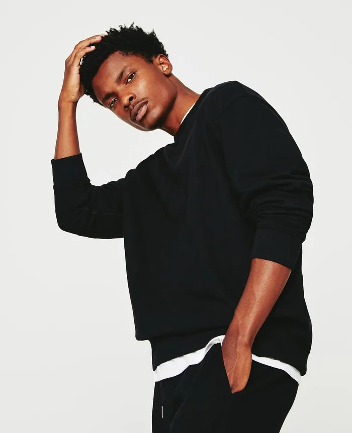 AG Jeans Arc Crew True Black Men Sweatshirts