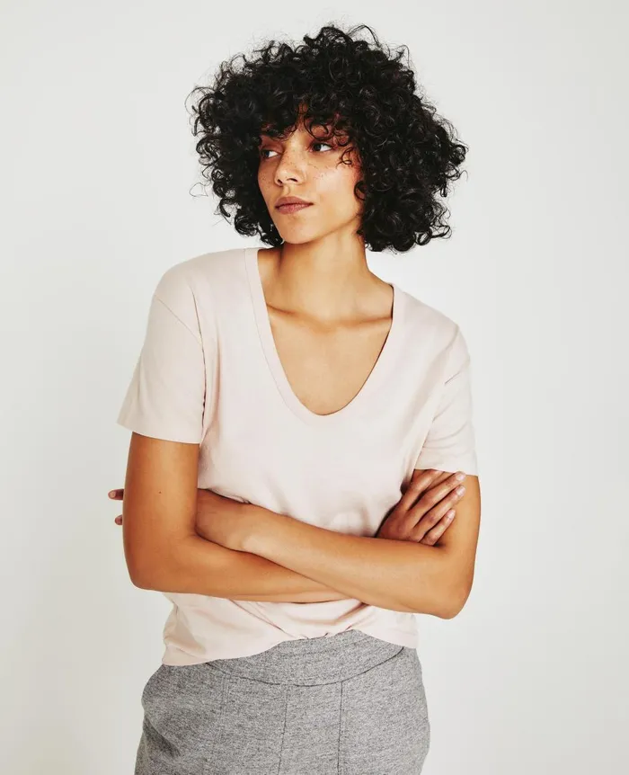 AG Jeans Aspen U Vintage Pink Women Tees and Tanks