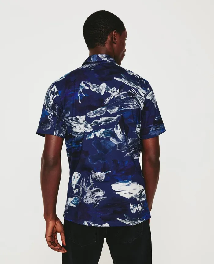 AG Jeans Bryce Polo Garden Camo Navy Multi Men Polos AG Jeans Bryce Polo Garden Camo Navy Multi Men Polos