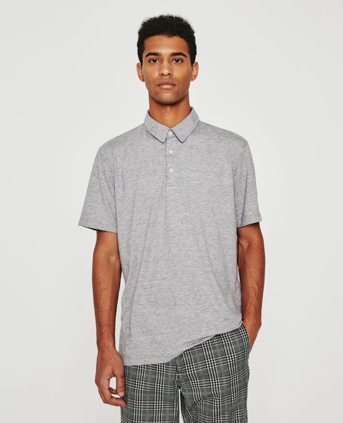 AG Jeans Bryce Polo Heather Grey Men Polos