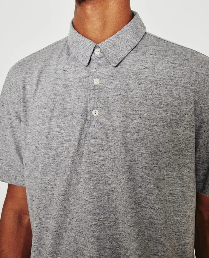 AG Jeans Bryce Polo Heather Grey Men Polos AG Jeans Bryce Polo Heather Grey Men Polos
