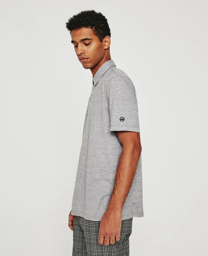 AG Jeans Bryce Polo Heather Grey Men Polos AG Jeans Bryce Polo Heather Grey Men Polos