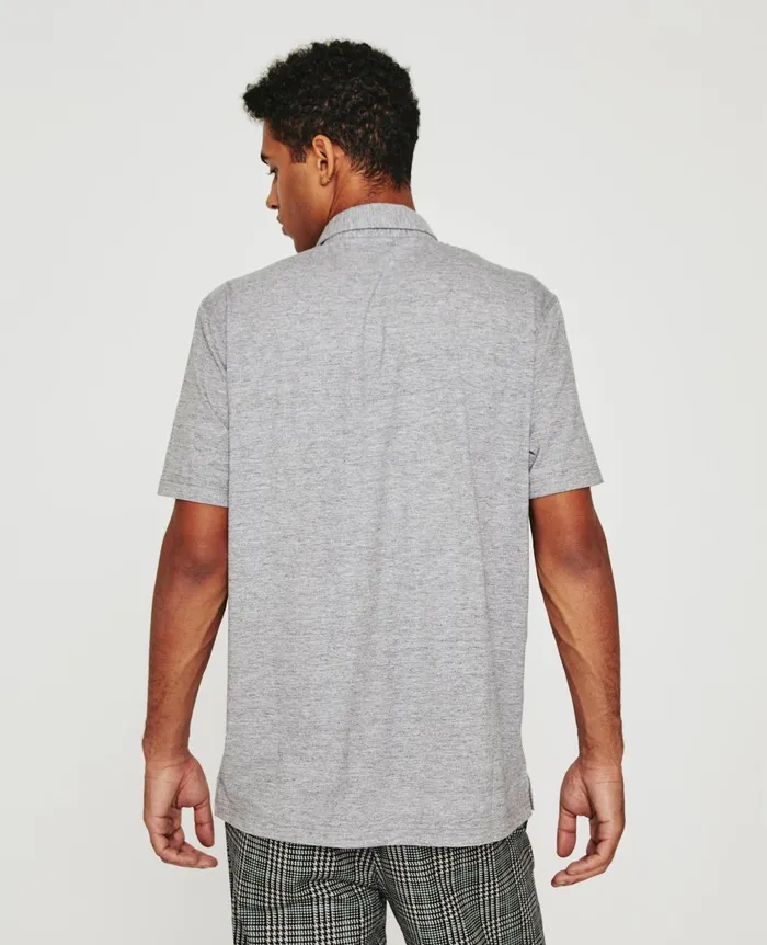 AG Jeans Bryce Polo Heather Grey Men Polos AG Jeans Bryce Polo Heather Grey Men Polos