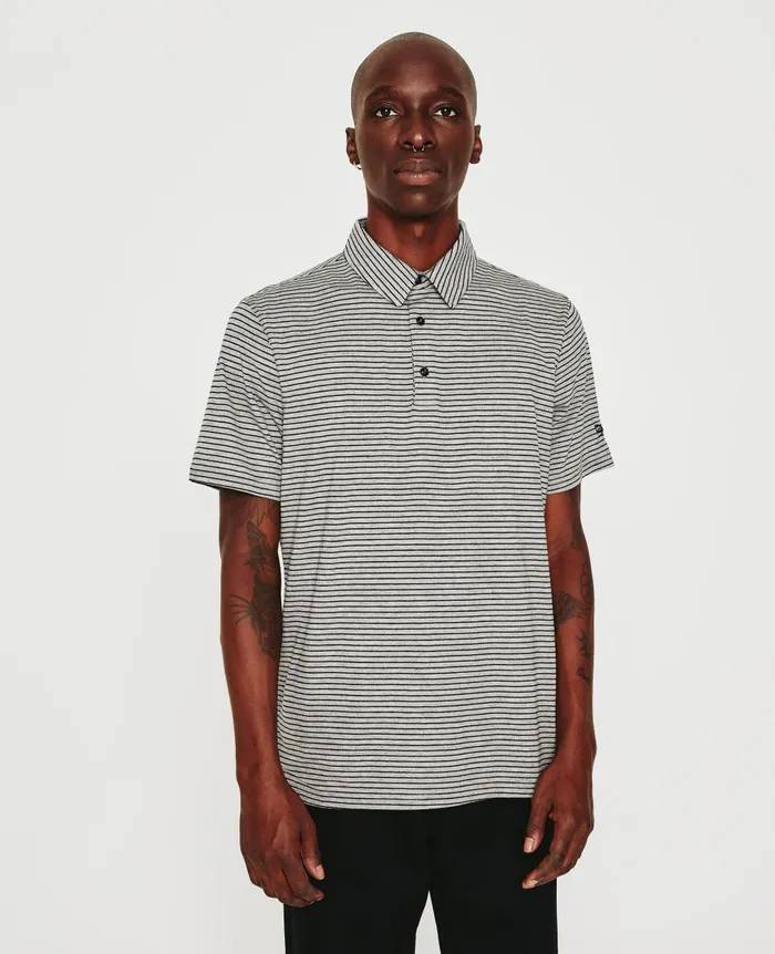 AG Jeans Bryce Polo Heather Greytrue Black Men Polos