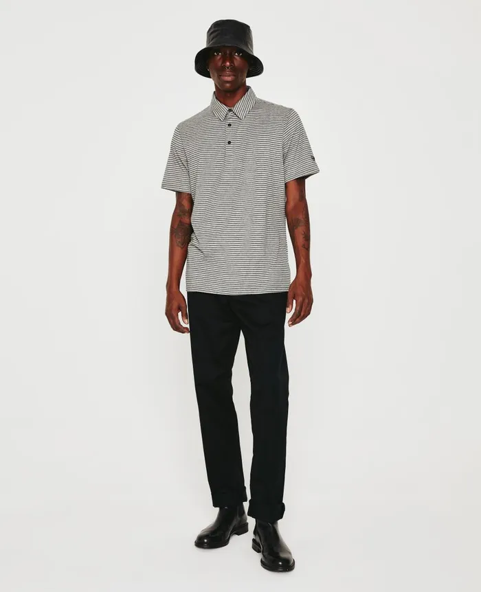 AG Jeans Bryce Polo Heather Greytrue Black Men Polos AG Jeans Bryce Polo Heather Greytrue Black Men Polos