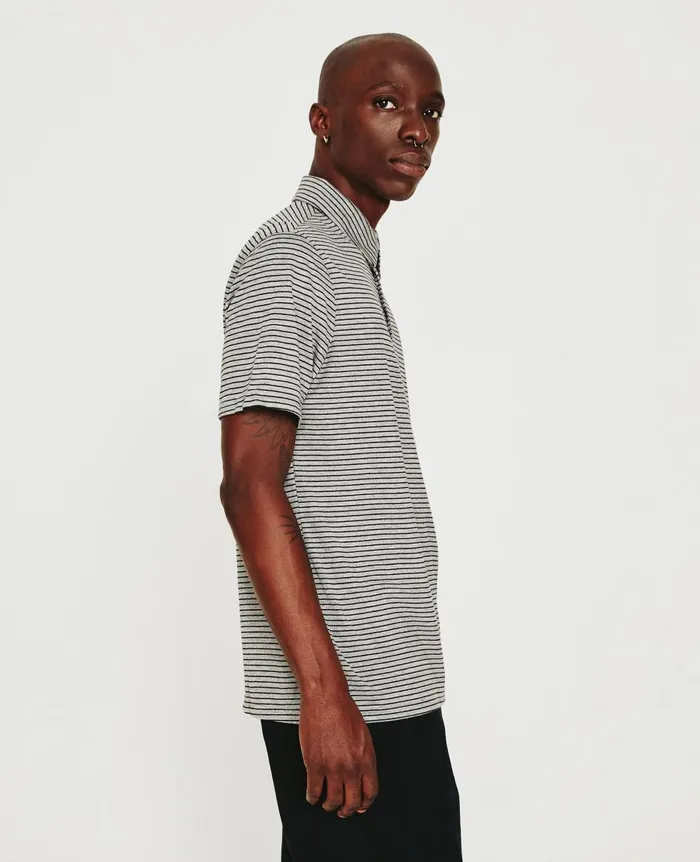 AG Jeans Bryce Polo Heather Greytrue Black Men Polos AG Jeans Bryce Polo Heather Greytrue Black Men Polos