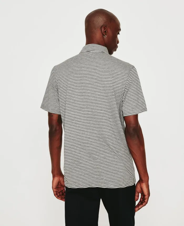 AG Jeans Bryce Polo Heather Greytrue Black Men Polos AG Jeans Bryce Polo Heather Greytrue Black Men Polos