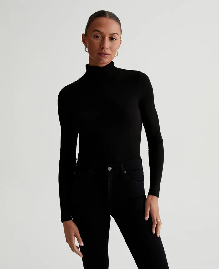 AG Jeans Chels Turtleneck True Black Women Tops and Shirts
