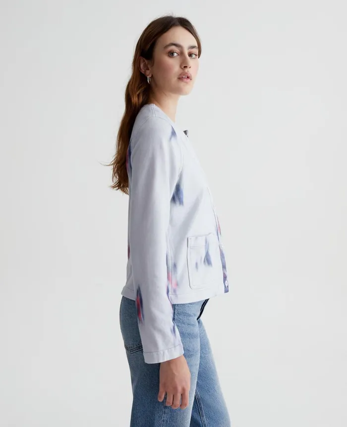 AG Jeans Jacquelyn Cardigan Ikat Brush Blue Multi Women Tops and Shirts AG Jeans Jacquelyn Cardigan Ikat Brush Blue Multi Women Tops and Shirts