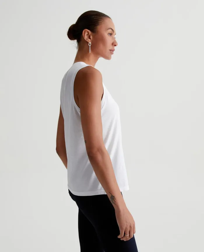 AG Jeans Jagger Muscle Tank True White Women Tees and Tanks