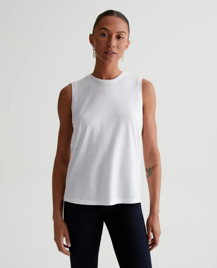 AG Jeans Jagger Muscle Tank True White Women Tees and Tanks AG Jeans Jagger Muscle Tank True White Women Tees and Tanks