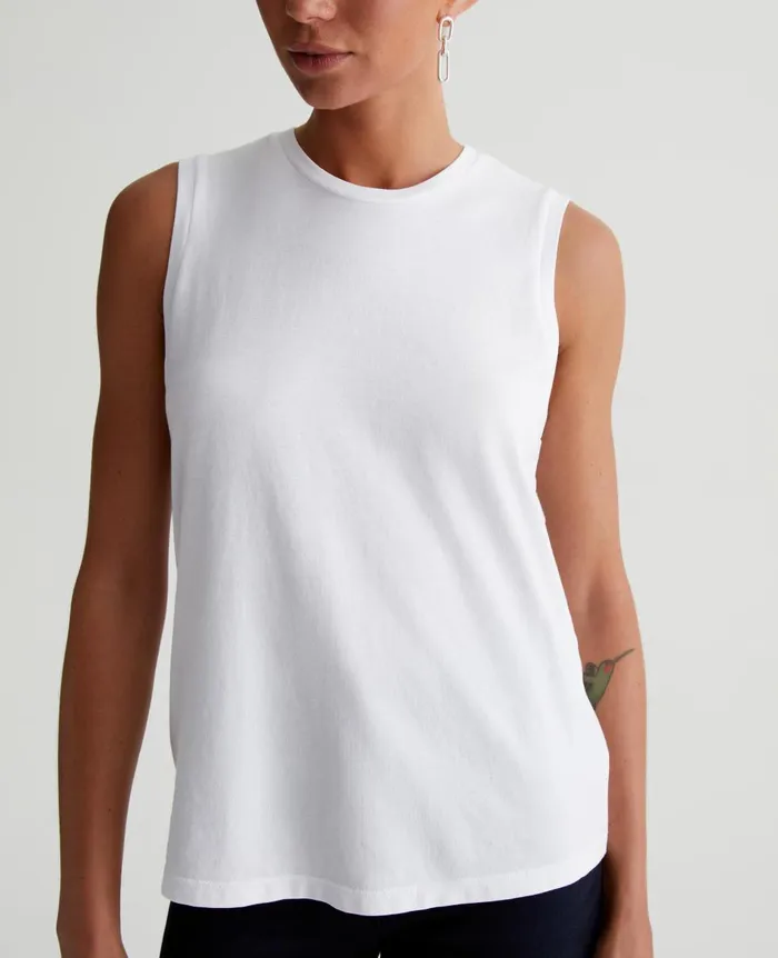 AG Jeans Jagger Muscle Tank True White Women Tees and Tanks AG Jeans Jagger Muscle Tank True White Women Tees and Tanks