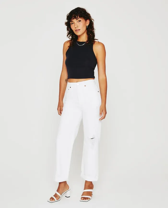 AG Jeans Knoxx Authentic White Destructed Women Denim