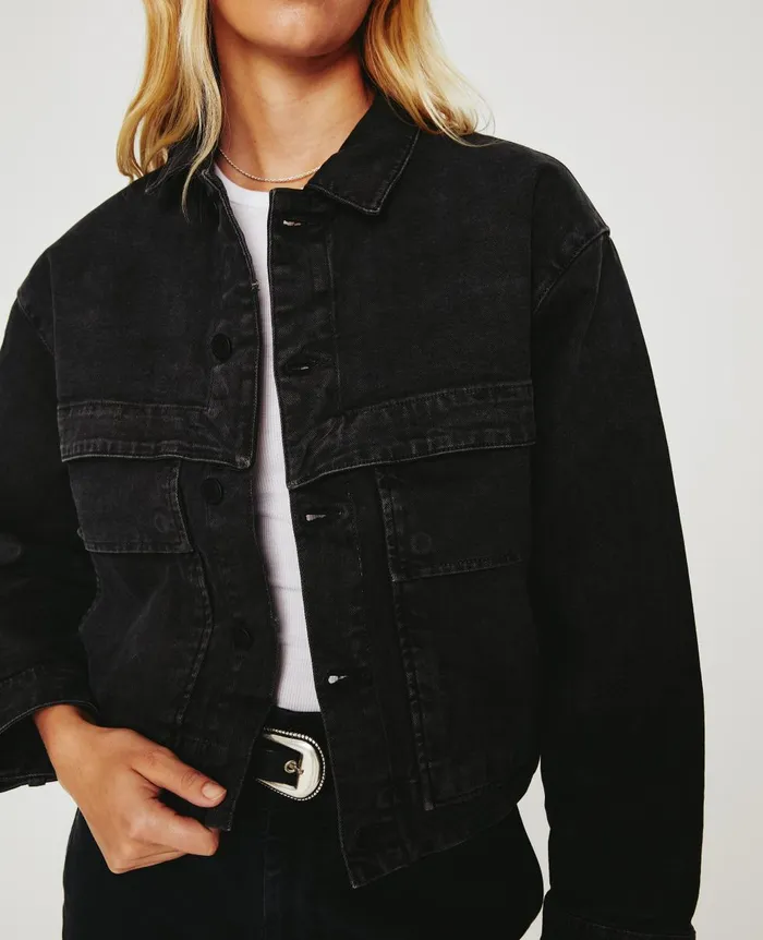 AG Jeans Mirah Militant Sulfur Black Women Jackets AG Jeans Mirah Militant Sulfur Black Women Jackets