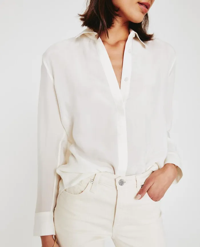 AG Jeans Shiela White Cream Women Tops and Shirts AG Jeans Shiela White Cream Women Tops and Shirts