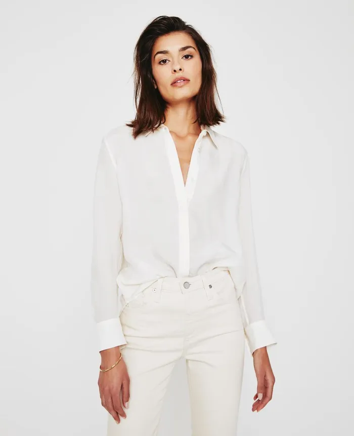 AG Jeans Shiela White Cream Women Tops and Shirts AG Jeans Shiela White Cream Women Tops and Shirts
