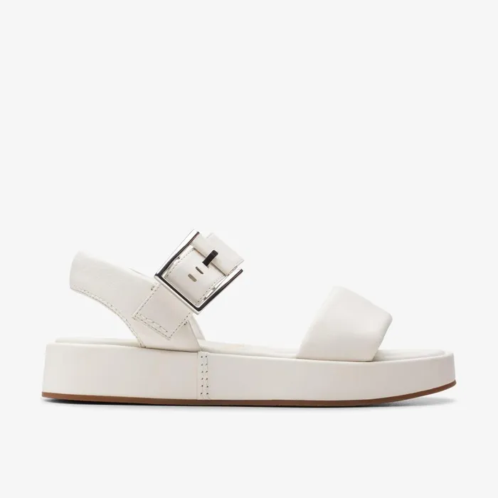 ALDA STRAP Off White Leather Women Clarks Platforms