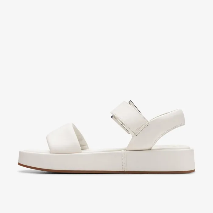ALDA STRAP Off White Leather Women Clarks Platforms