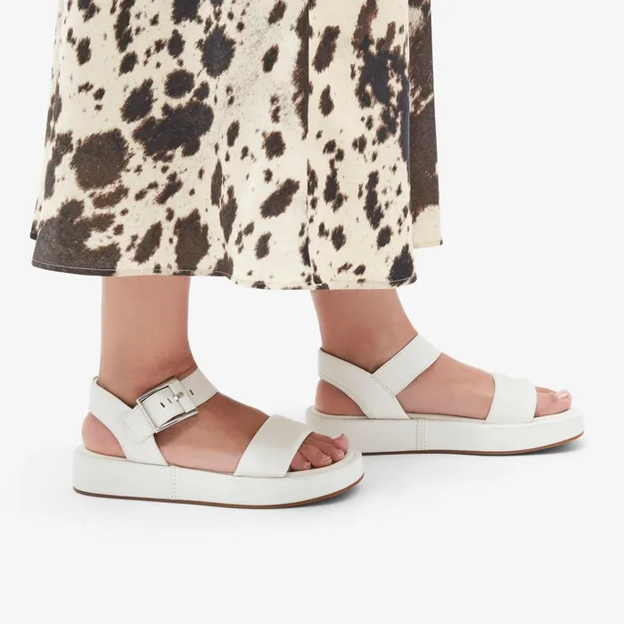 ALDA STRAP Off White Leather Women Clarks Platforms