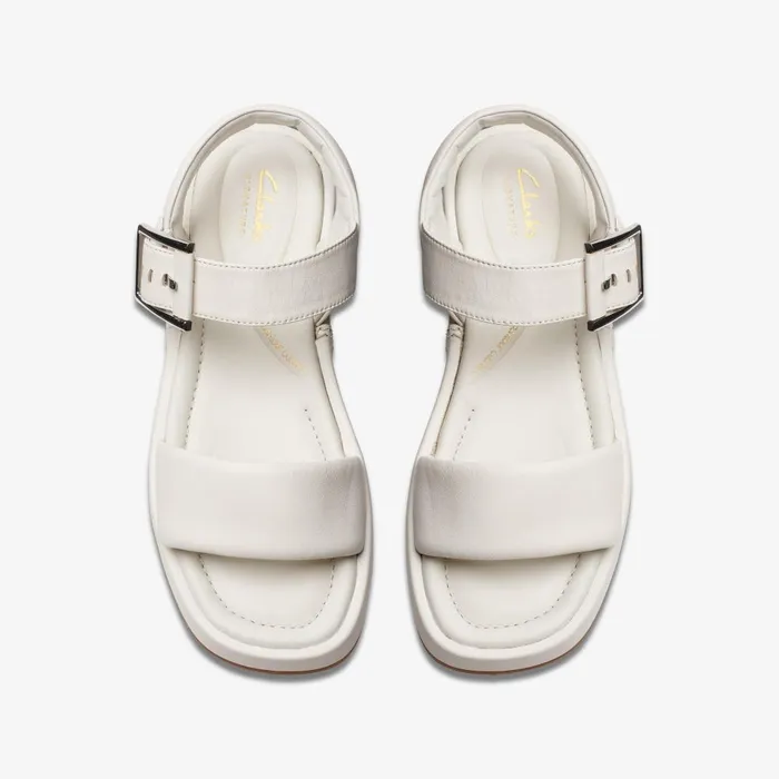 ALDA STRAP Off White Leather Women Clarks Platforms