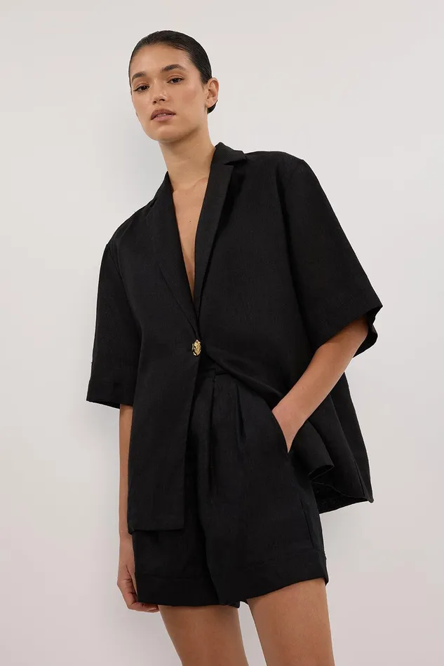 ALONDRA BLACK LINEN SHORT Women DISSH Shorts