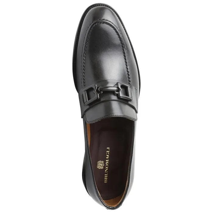 Alpha Classic Bit Leather Loafer 8211 Black Men Bruno Magli Dress Shoes