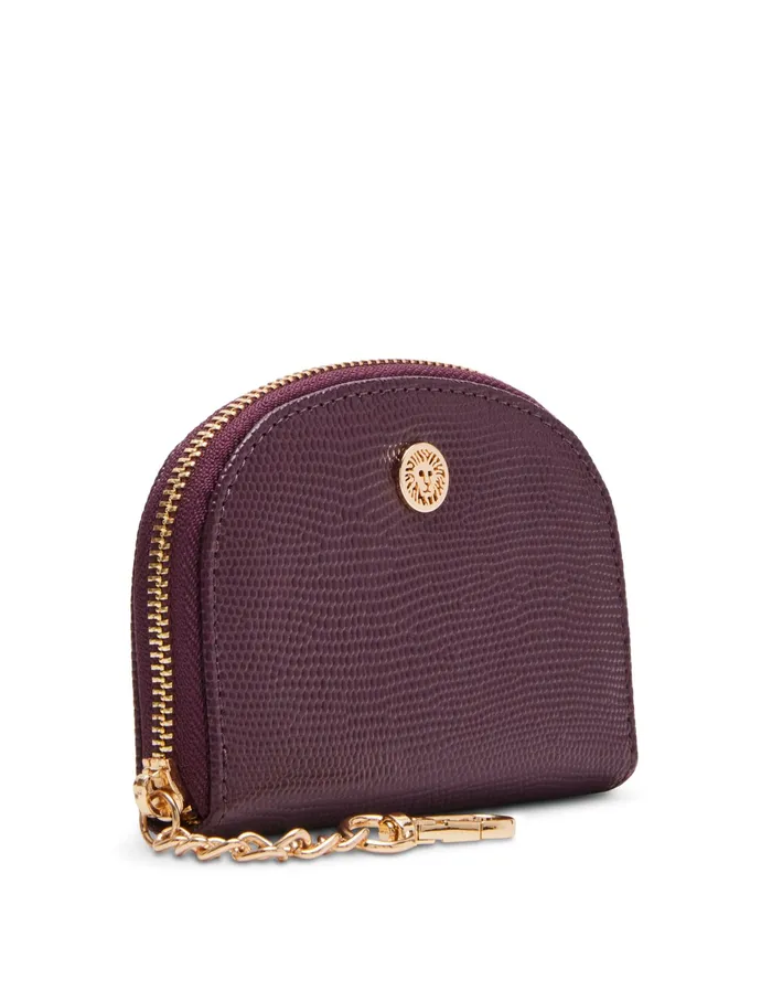 Anne Klein AK Curved Snake Card Case Cranberry Women Handbags