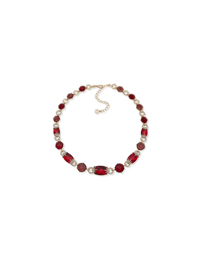 Anne Klein Collar Crystal Necklace Gold Tone Women Watches 038 Jewelry